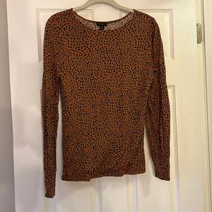 Ann Taylor Factory Animal Print Long Sleeve Top Size Medium